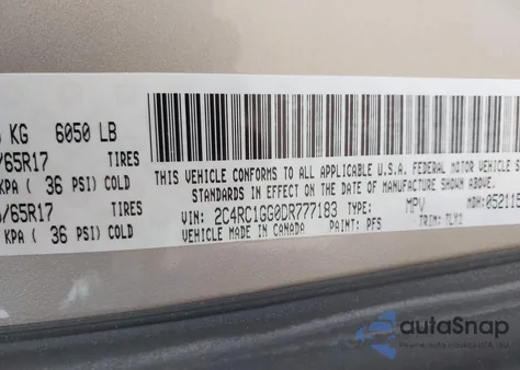 2013 Chrysler Town & Country Limited z USA, uszkodzony, nr VIN 2C4RC1GG0DR777183